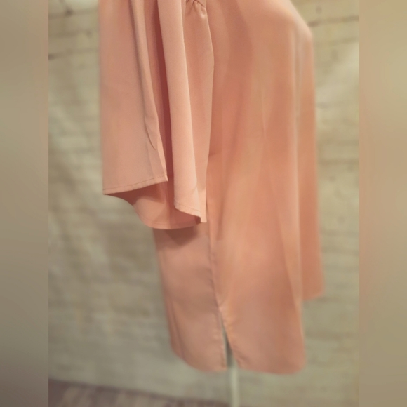 Arianna Raglan Ruffle Sleeve Blouse - Beautiful Salmon Shade- Woman's Size Small - Picture 6 of 9